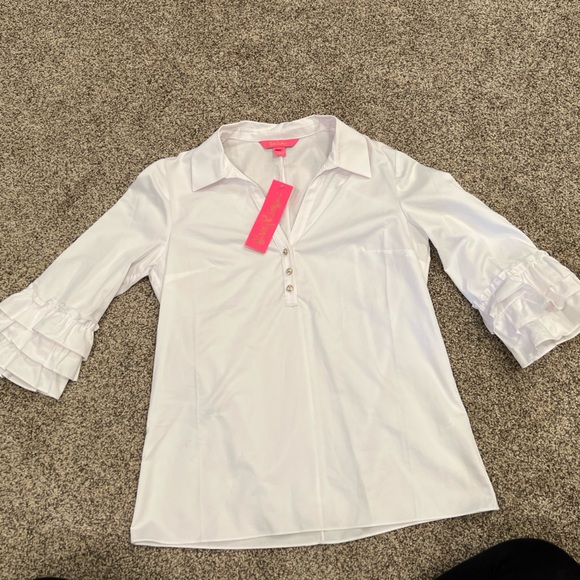 NWT Lilly Pulitzer Judith Top Resort White XS - Picture 2 of 4